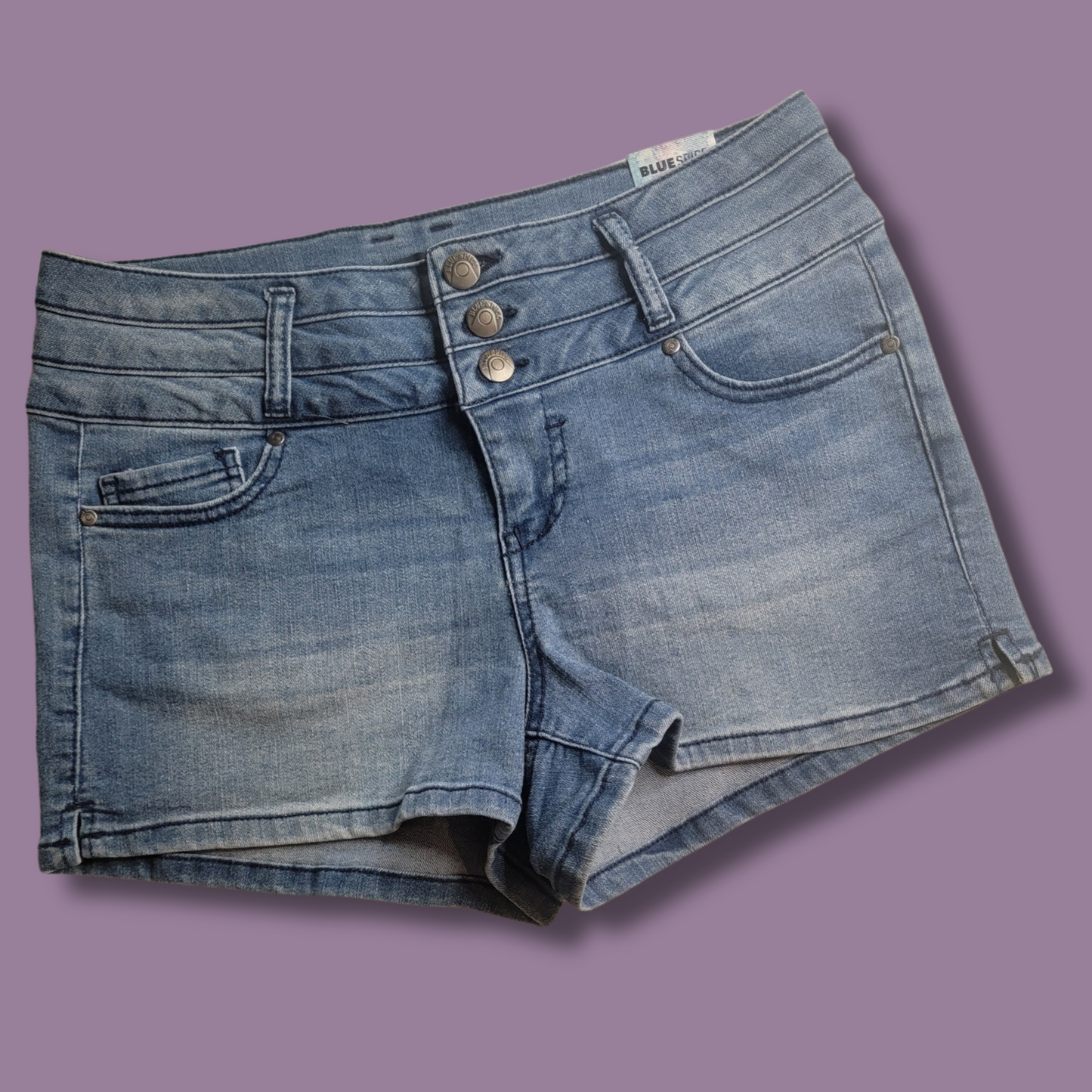 Blue Spice Jean Shorts, 3 Buttons, Size 7