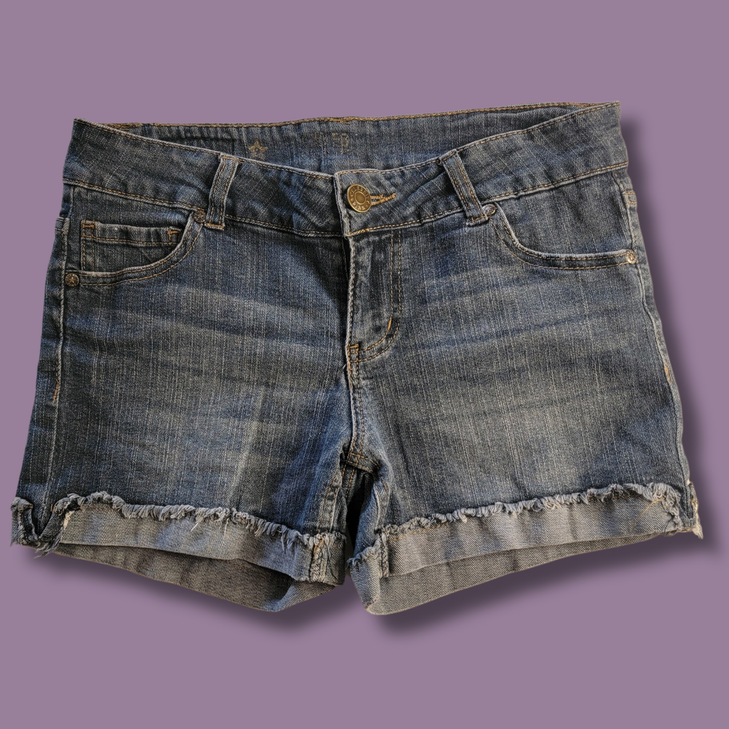 Celebrity Pink Jean Shorts, Dark Blue Wash, Size 9