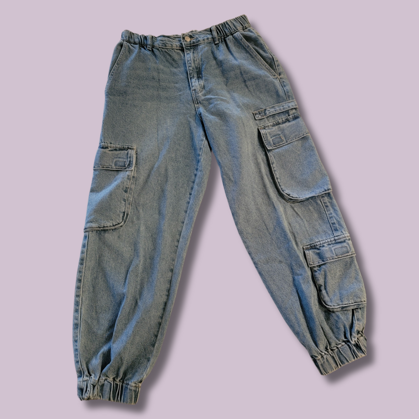 Forever 21 Light Blue Cargo Jeans, Size L