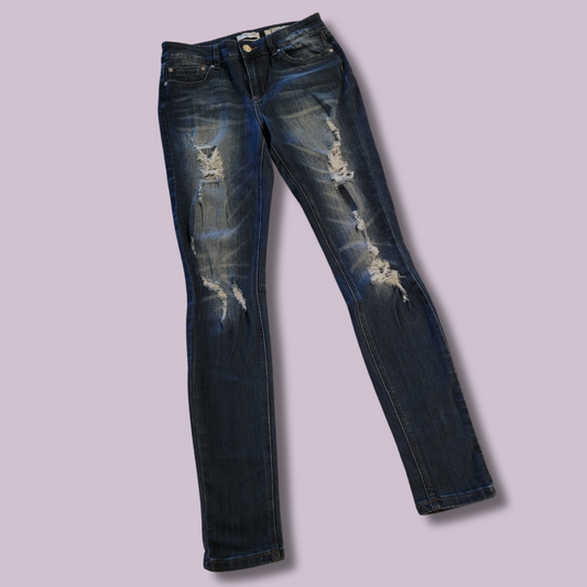 Indigo Rein, Distressed, Skinny Jeans, Size 9
