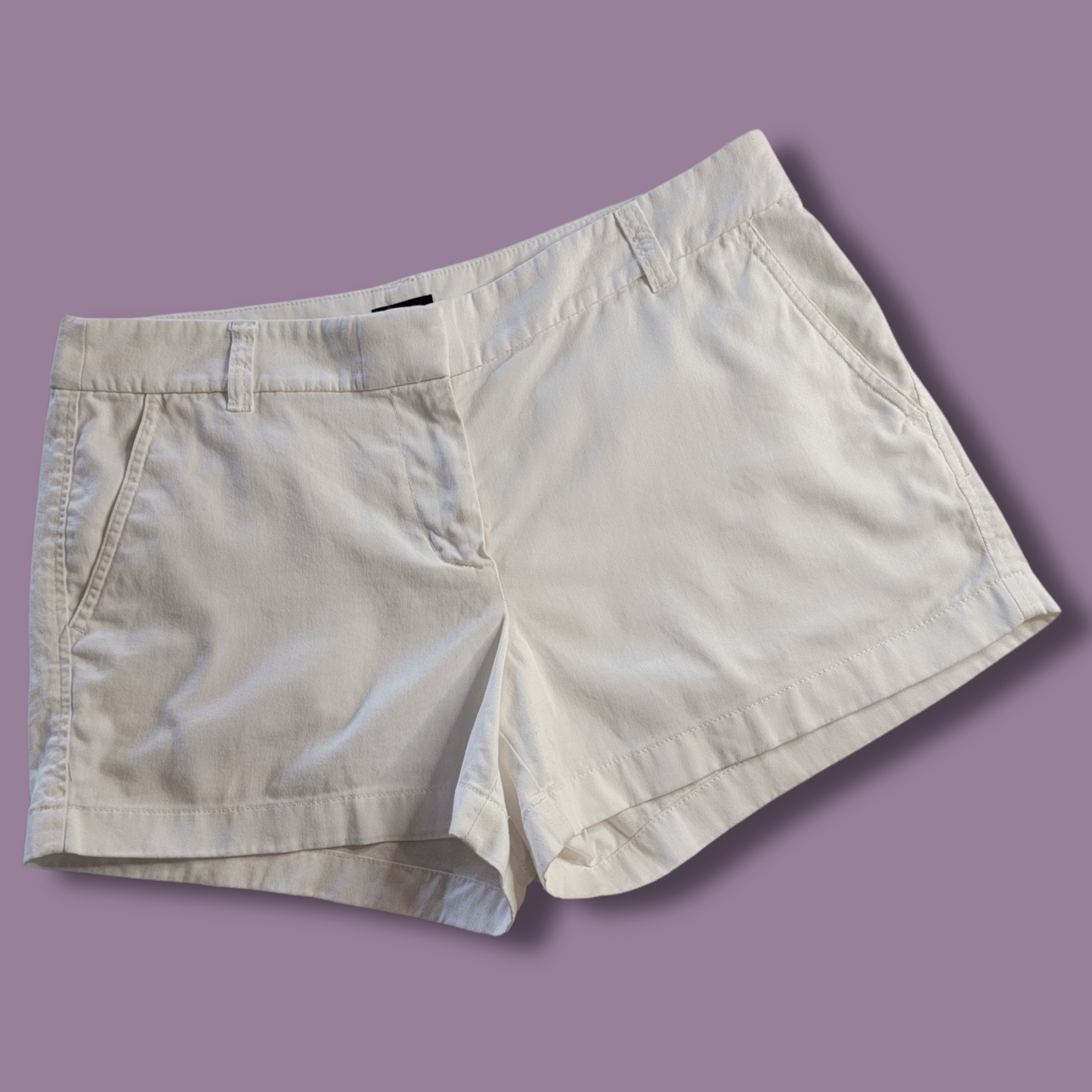 J Crew Chino Shorts, White, Size 8
