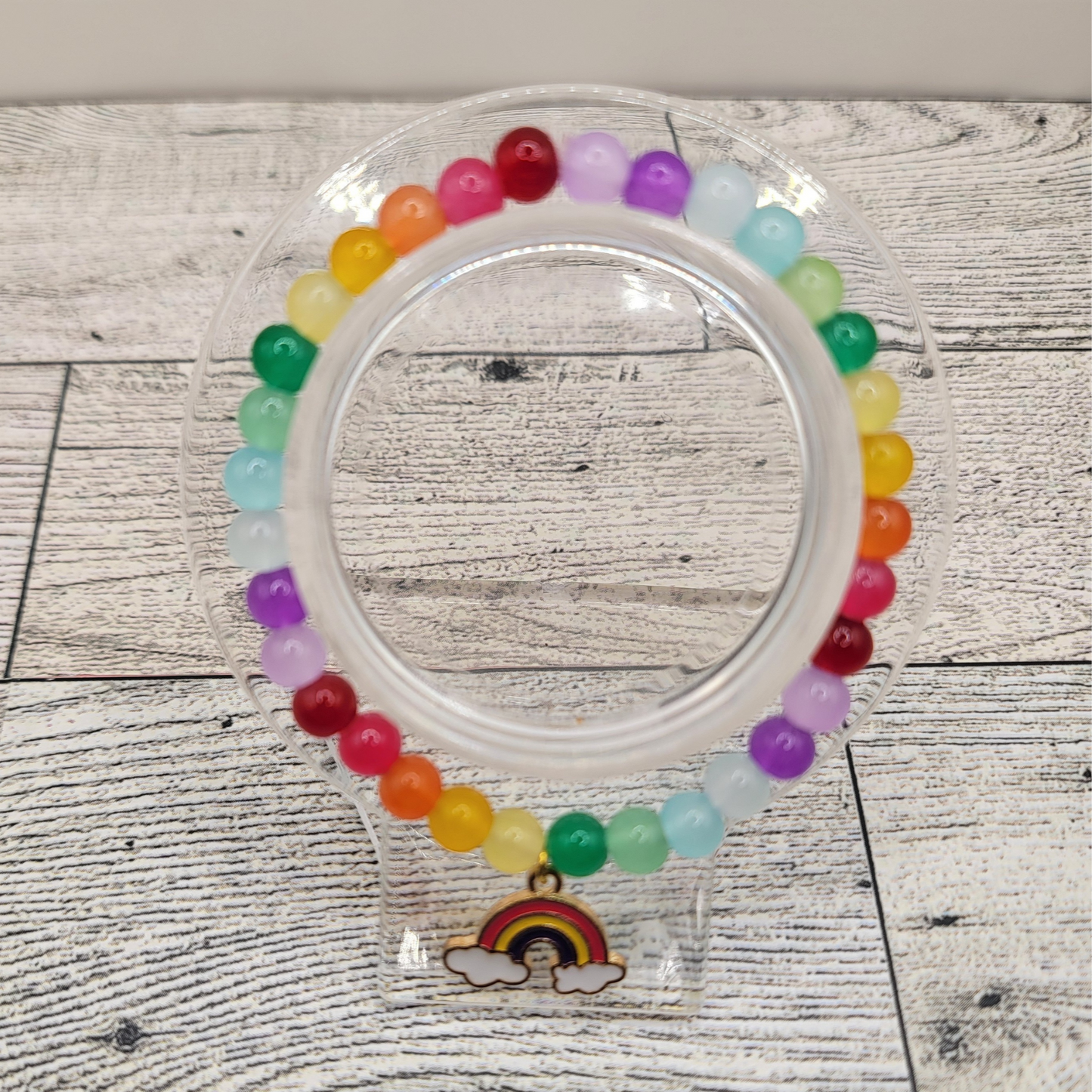 š Rainbow Dreams Glass Bead Bracelet š