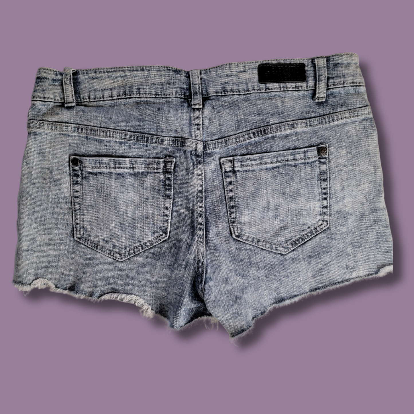 Celebrity Pink Jean Shorts, Aztec Pattern, Frayed Hem, Size 9