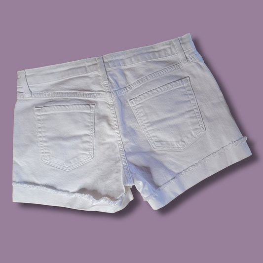 Just Black White Jean Shorts, Size 29