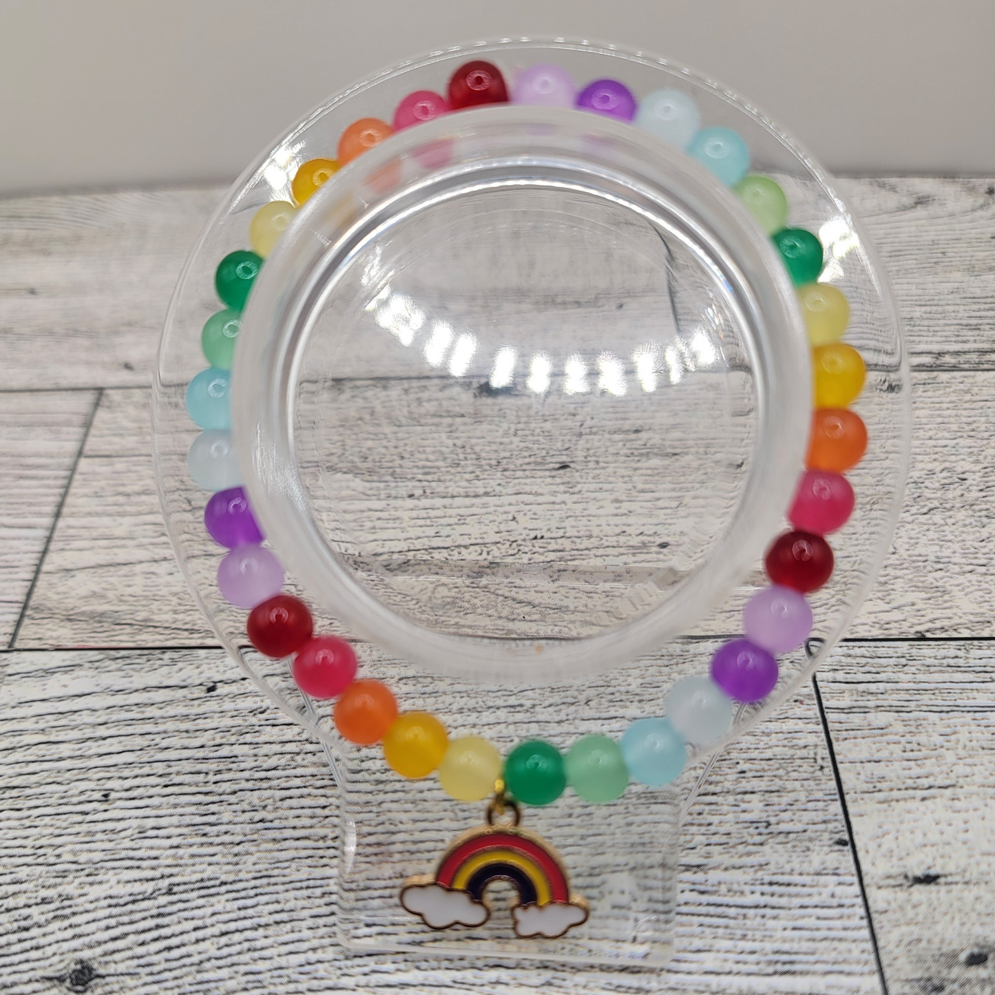 š Rainbow Dreams Glass Bead Bracelet š