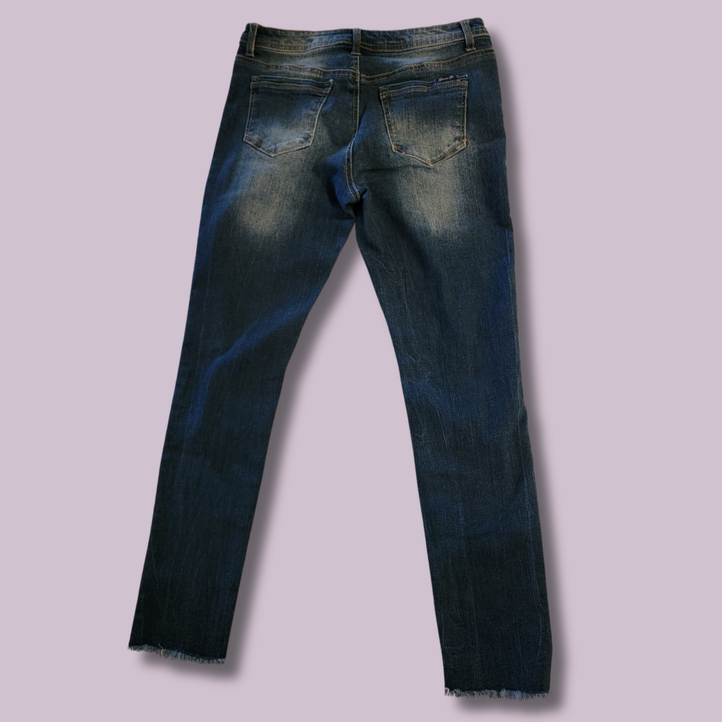 Seven 7, Blue Distressed Skinny Jeans, Size 9