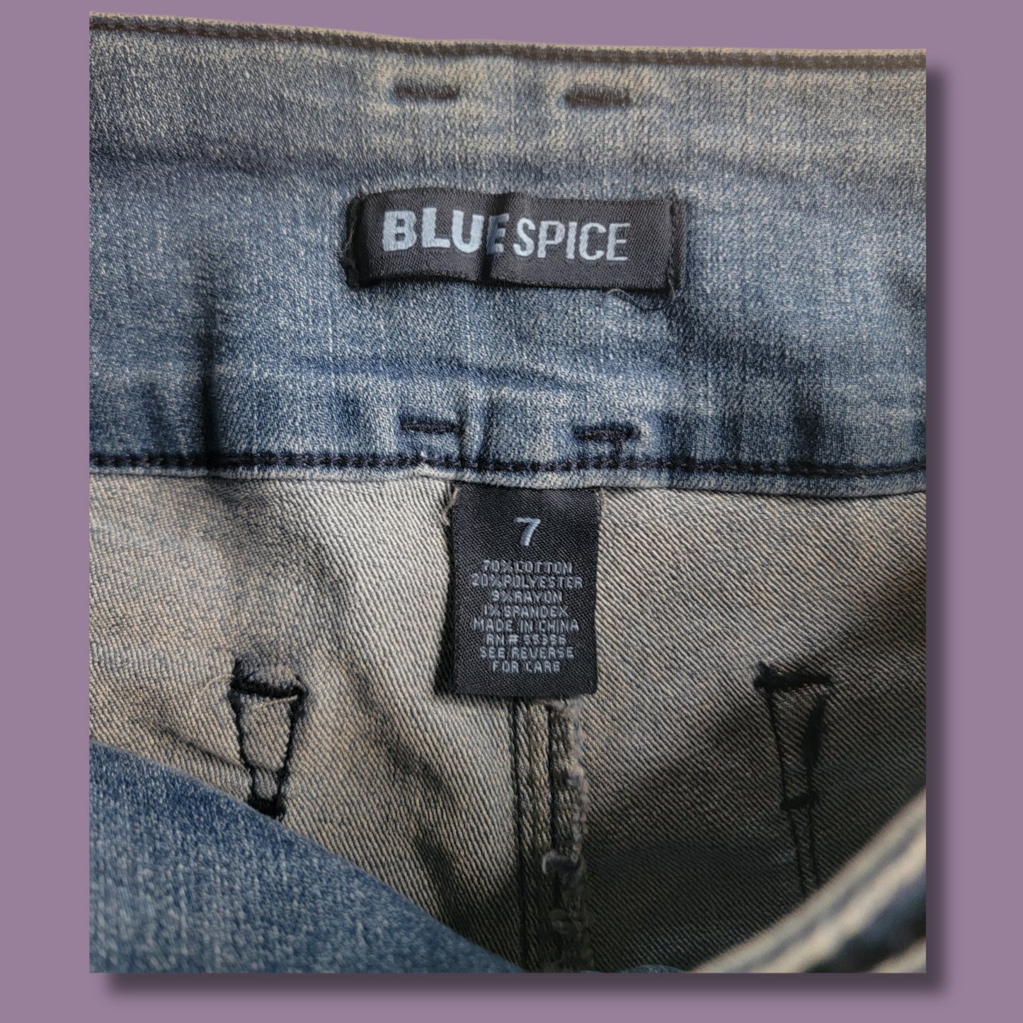 Blue Spice Jean Shorts, 3 Buttons, Size 7