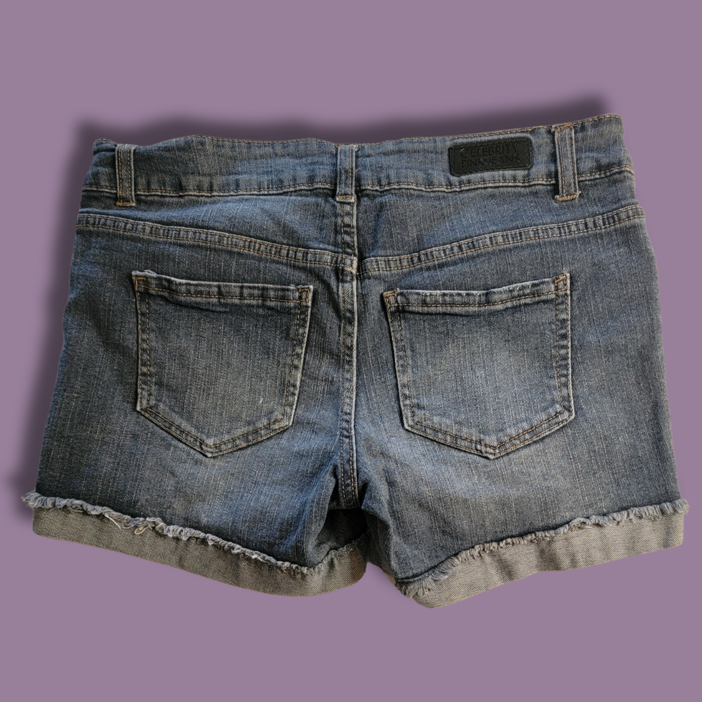 Celebrity Pink Jean Shorts, Dark Blue Wash, Size 9
