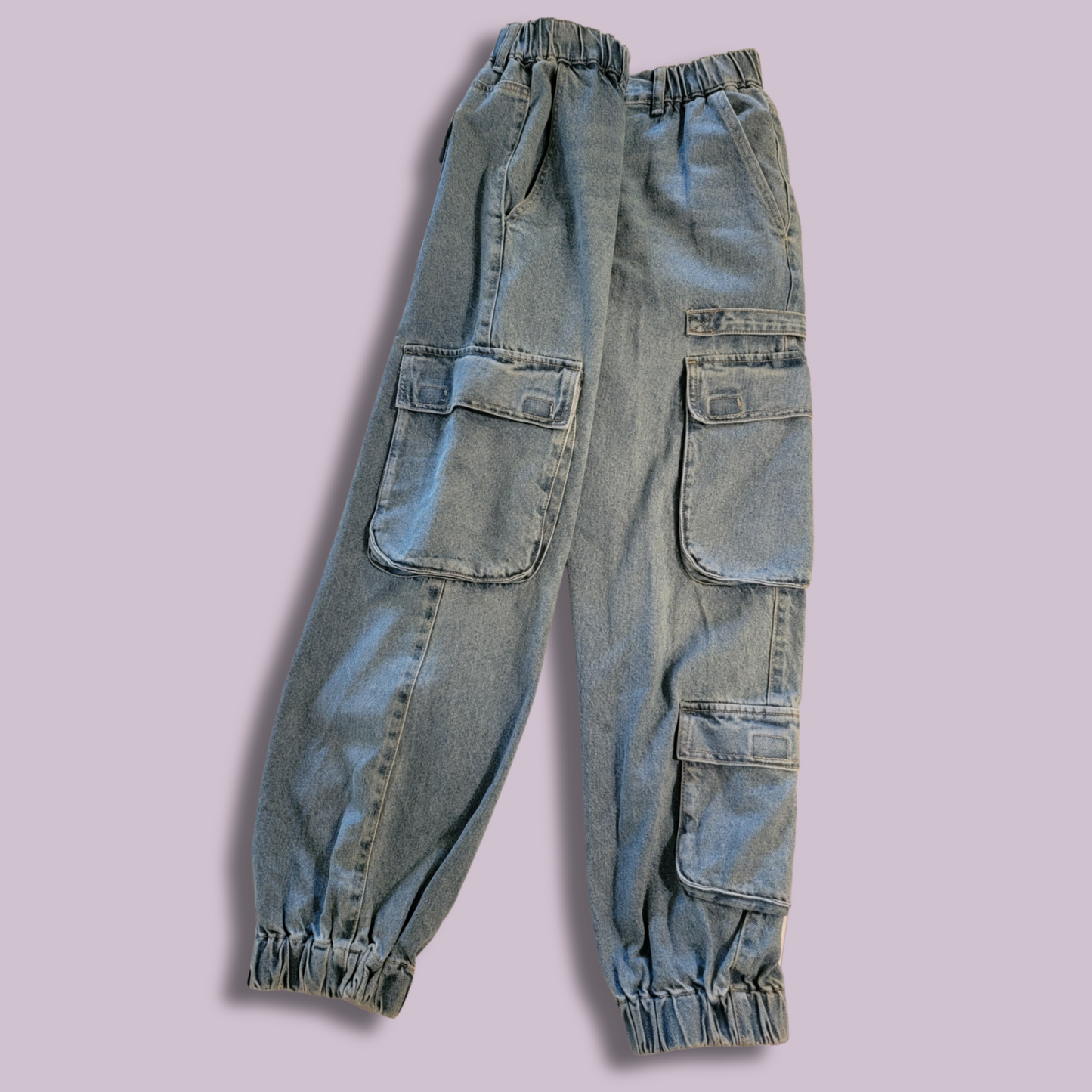 Forever 21 Light Blue Cargo Jeans, Size L