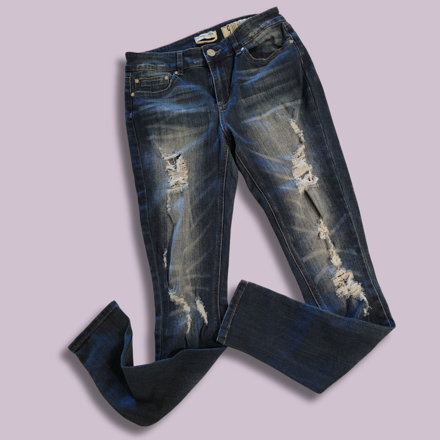 Indigo Rein, Distressed, Skinny Jeans, Size 9