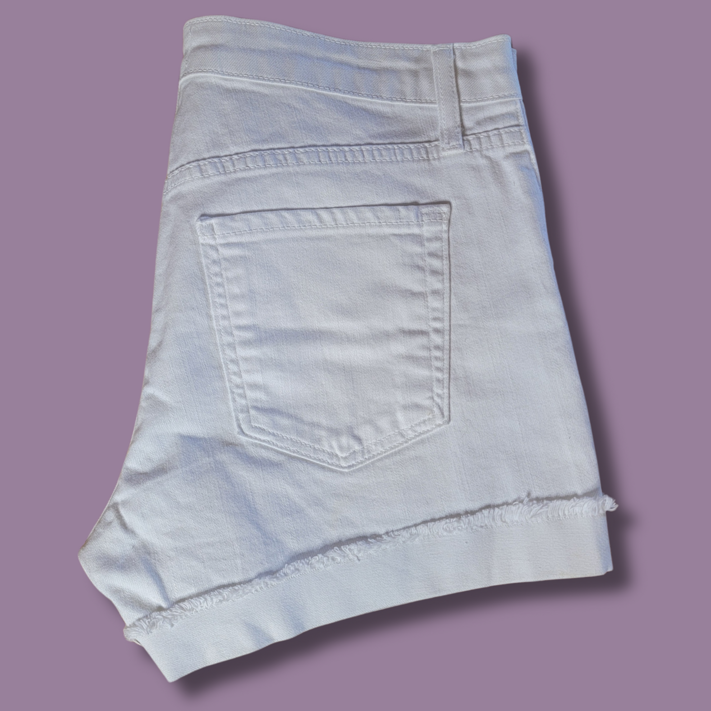 Just Black White Jean Shorts, Size 29