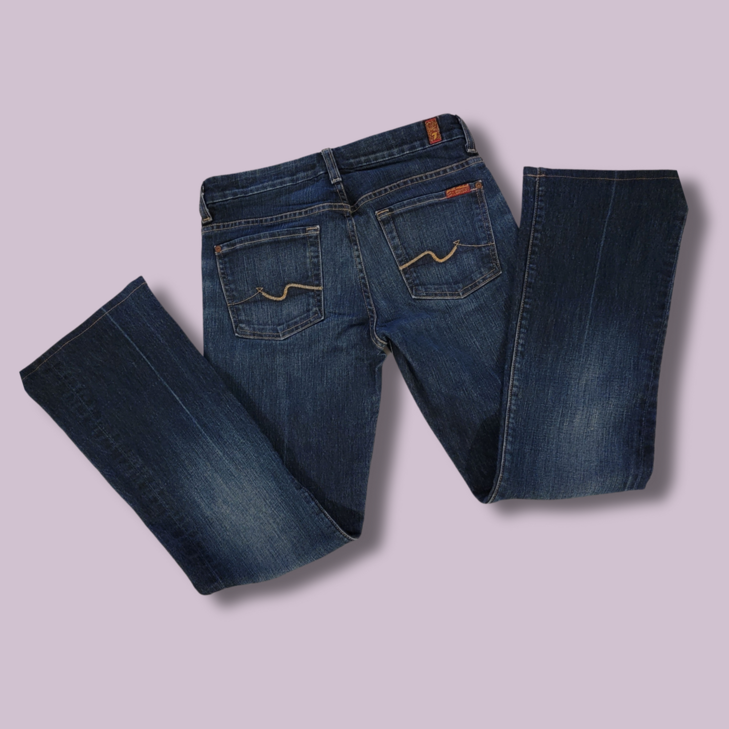 7 for all mankind, bootcut, Blue denim, Distressed, Size 29