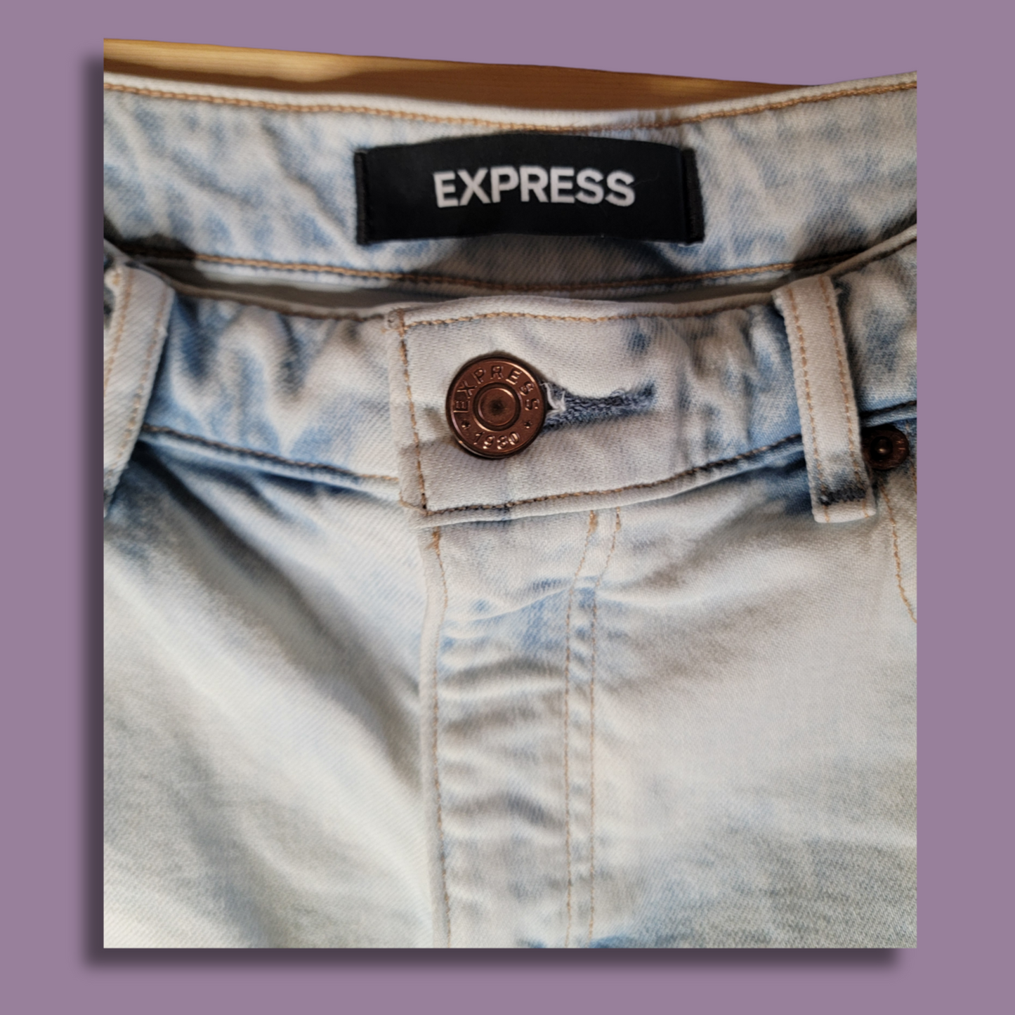 Express, Bleached Jean Shorts, Size 8
