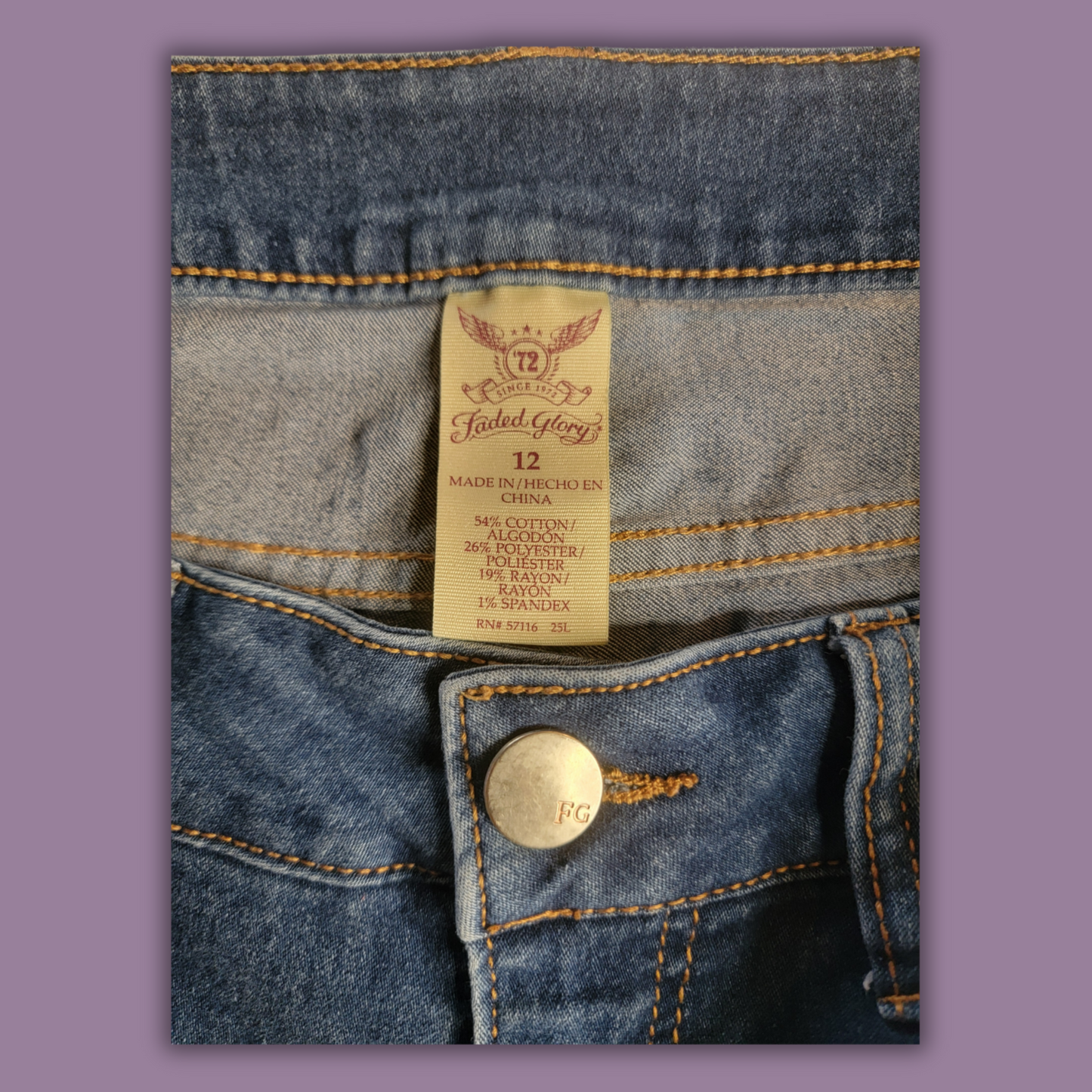 Faded Glory Jean Shorts, Size 12