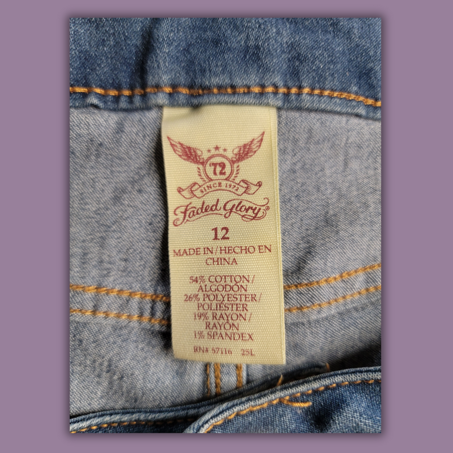Faded Glory Blue Jean Shorts, Size 12