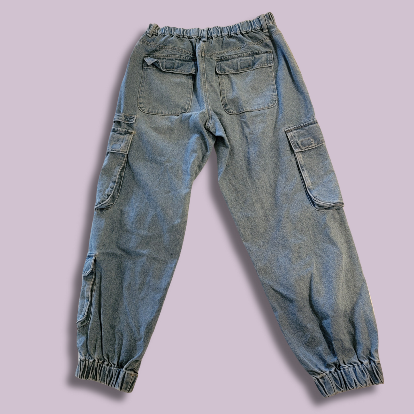 Forever 21 Light Blue Cargo Jeans, Size L