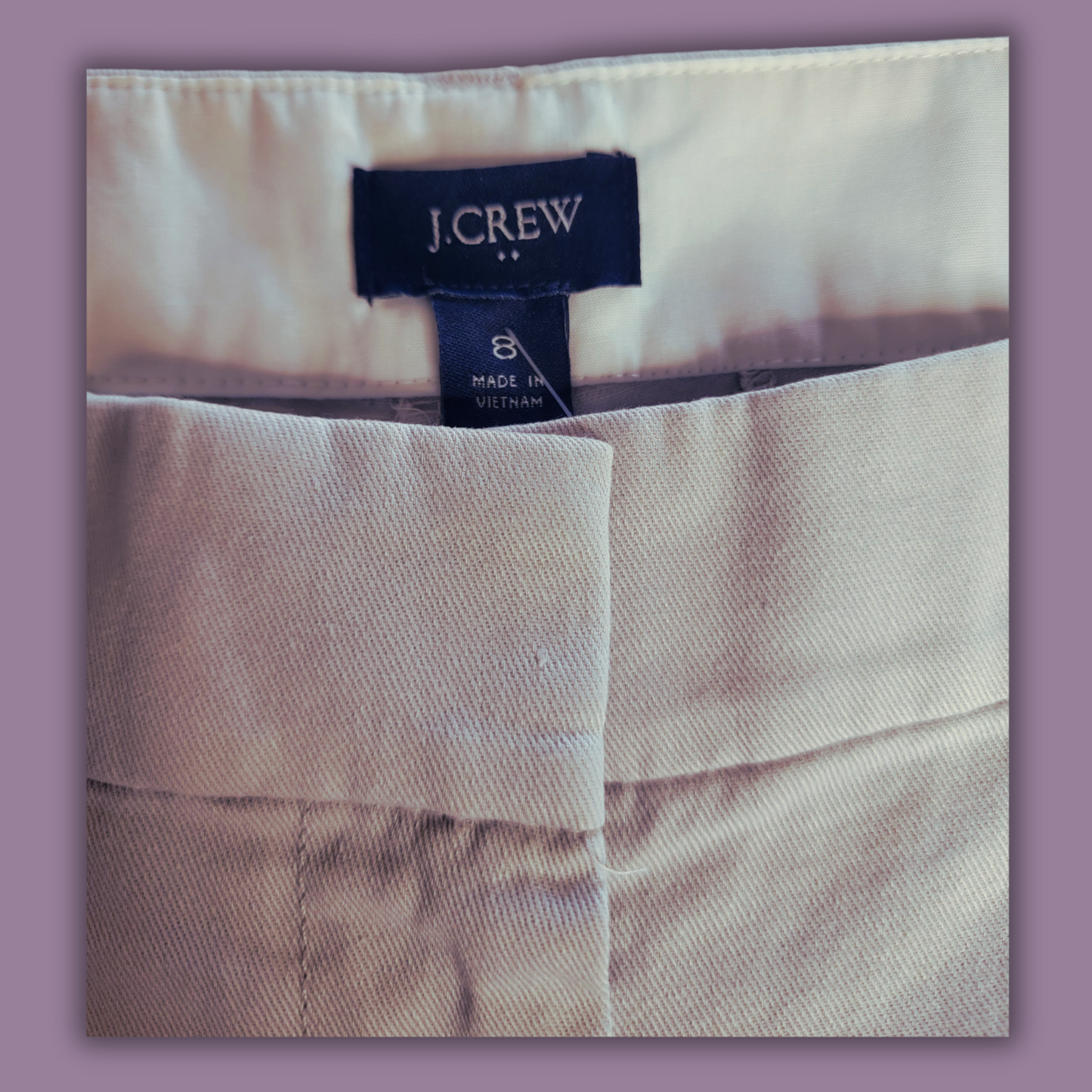 J Crew Chino Shorts, Lt Grey, Size 8