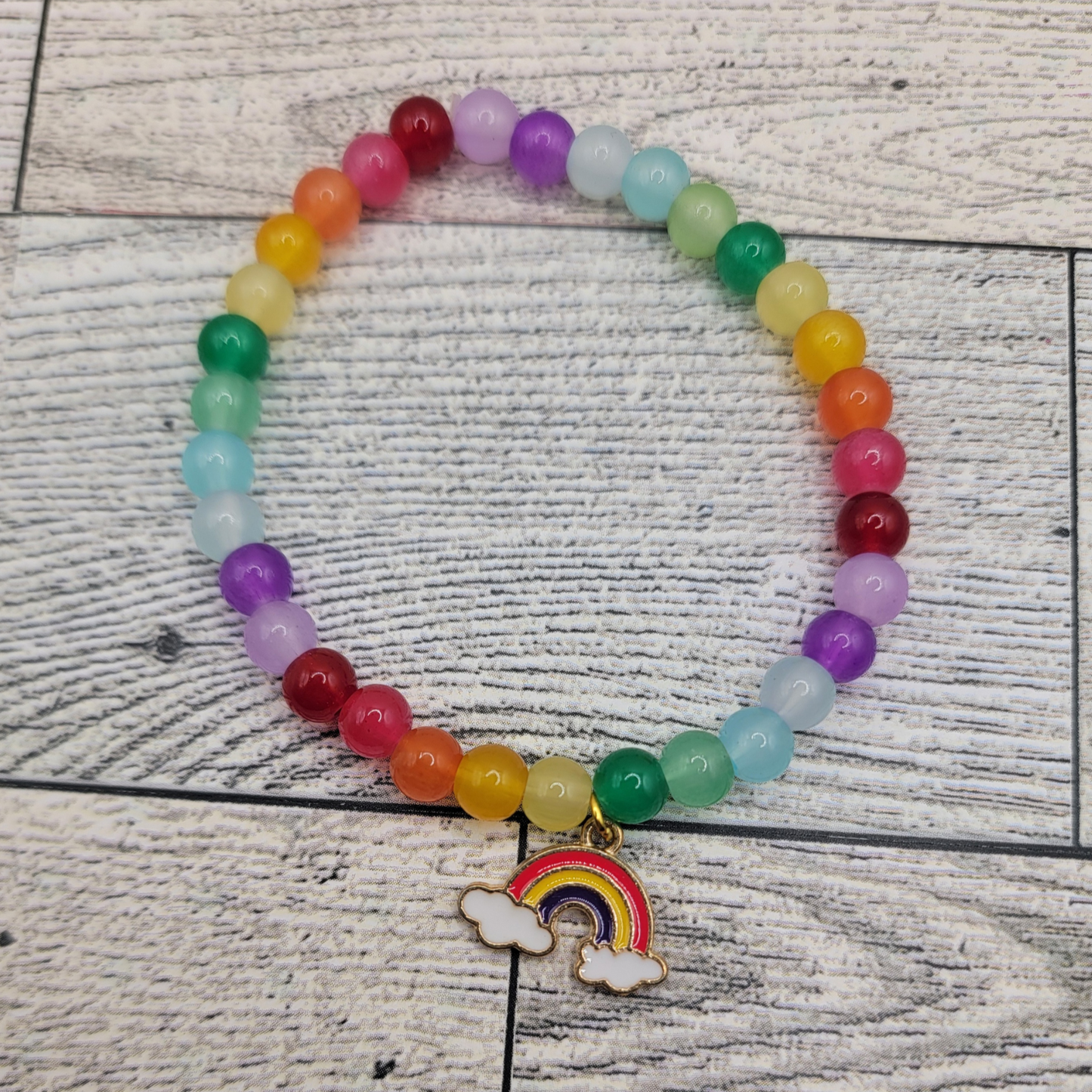 š Rainbow Dreams Glass Bead Bracelet š
