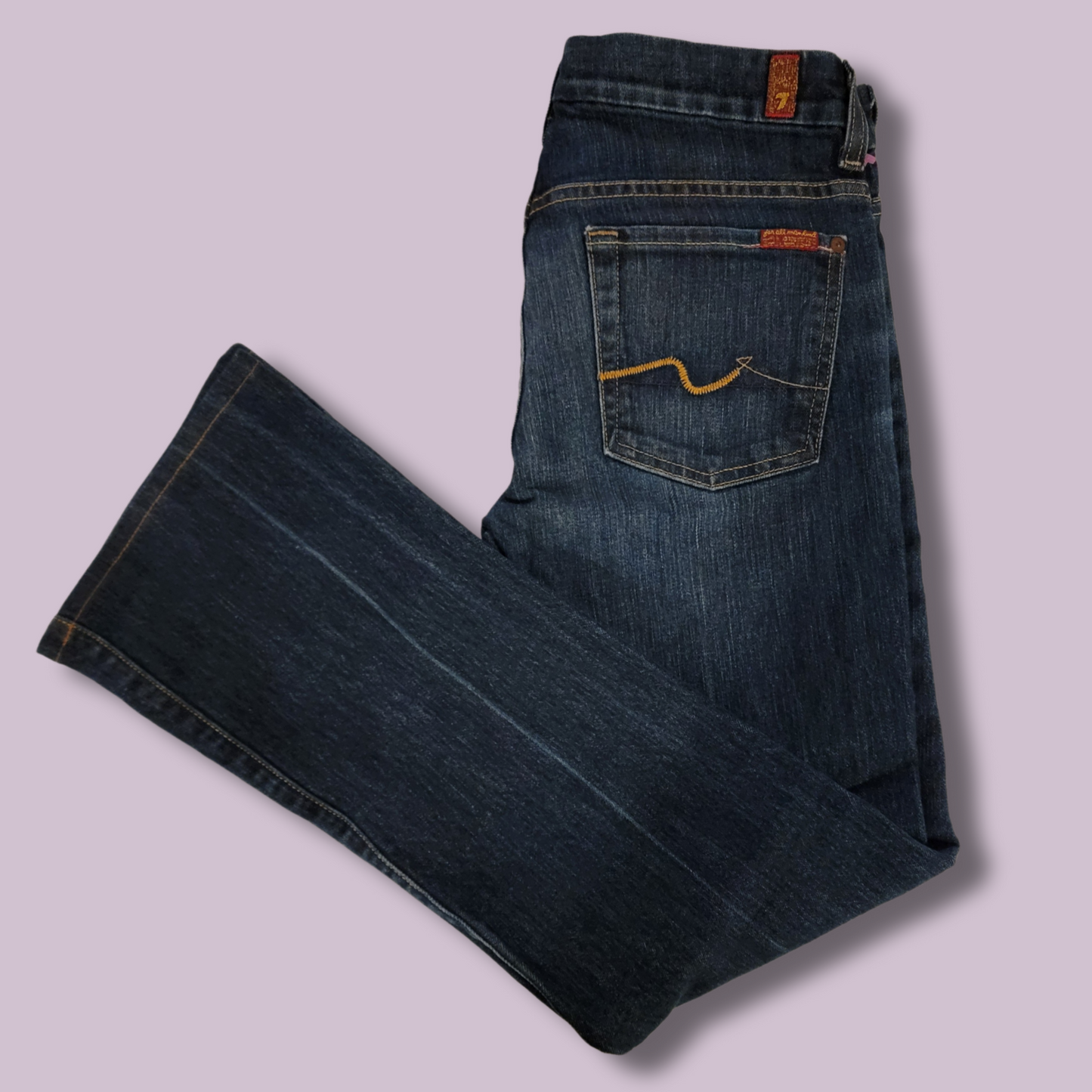 7 for all mankind, bootcut, Blue denim, Distressed, Size 29