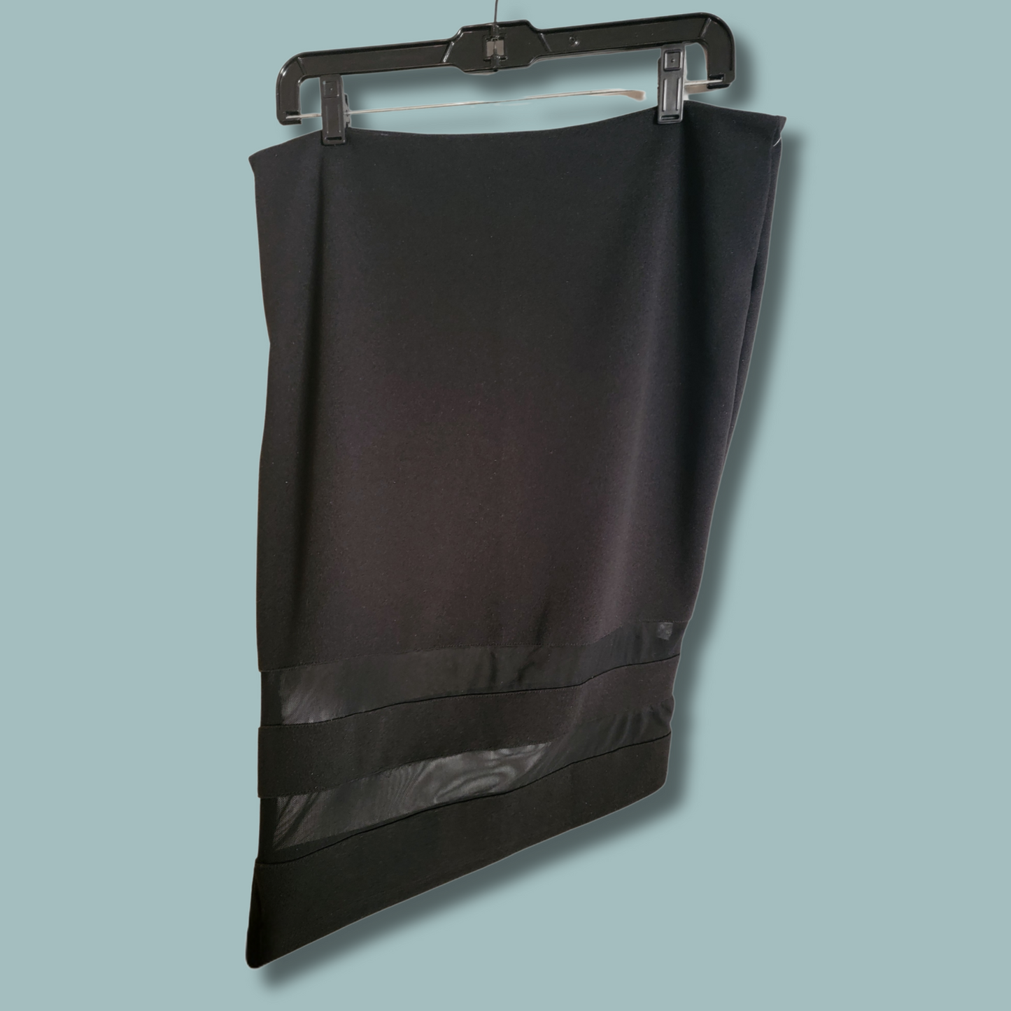 Black Shein Skirt, Sheer Stripes, Size L