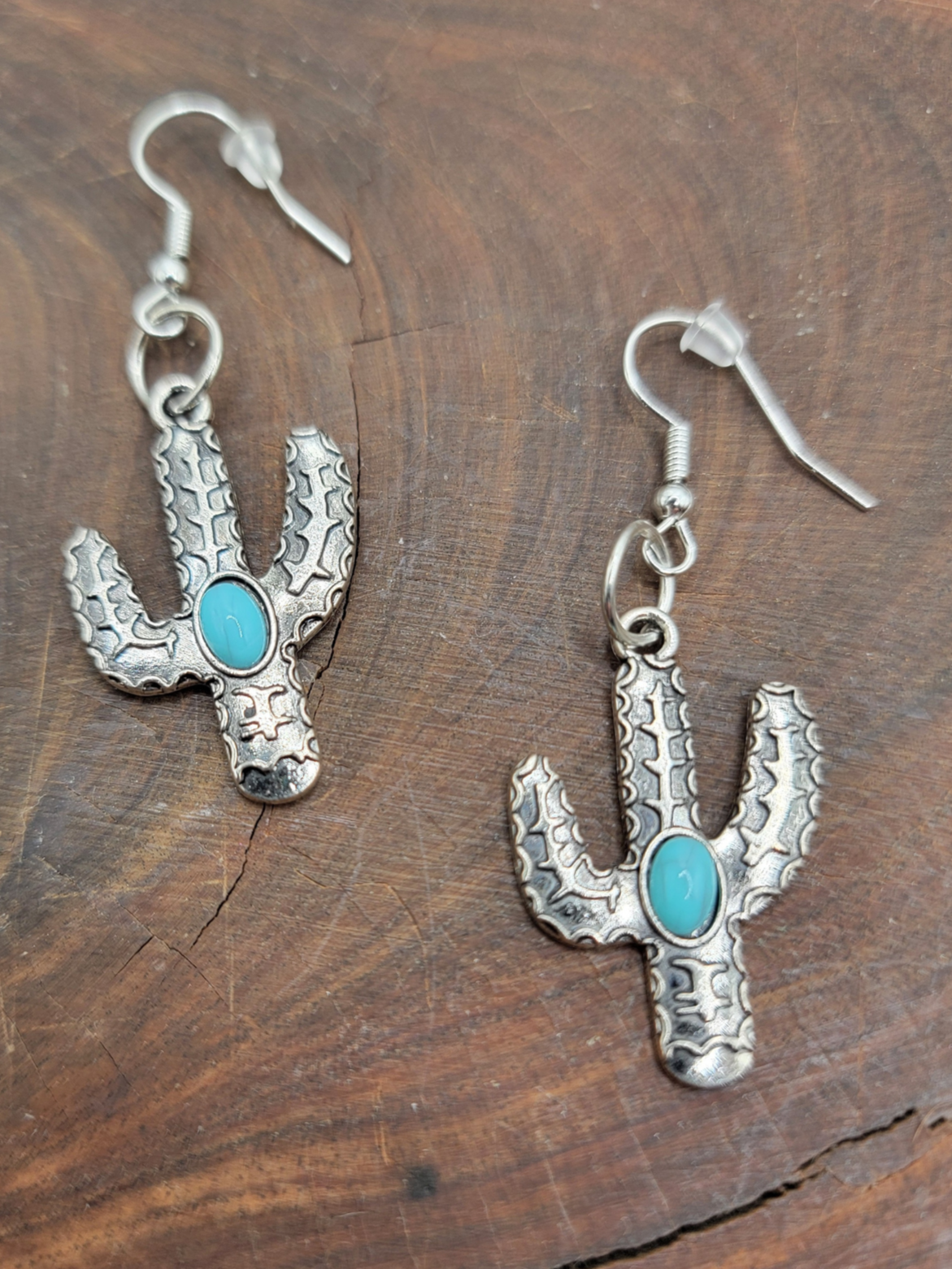 π΅ Turquoise Cactus Charm Earrings π΅β¨