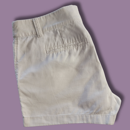 J Crew Chino Shorts, White, Size 8