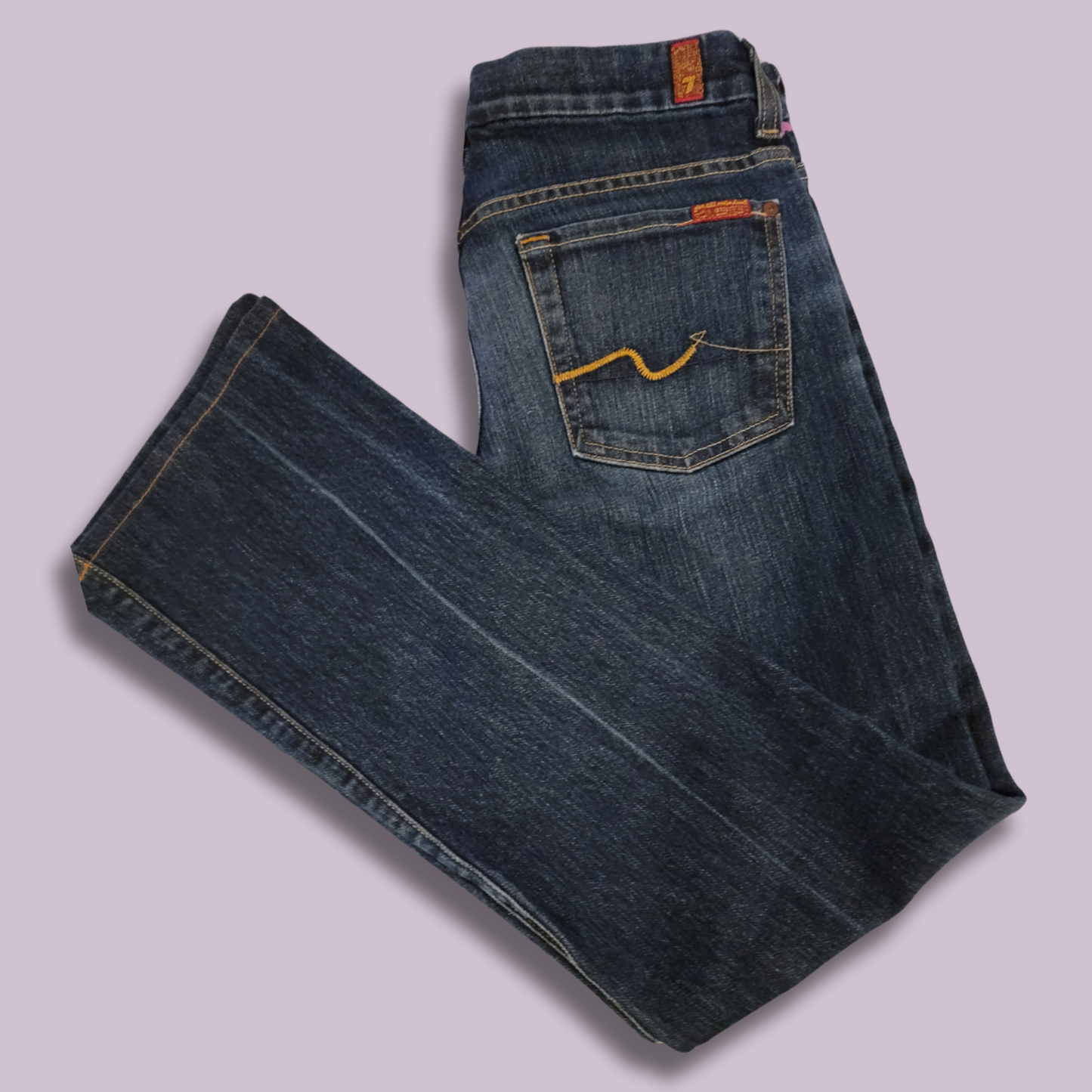 7 for all mankind, bootcut, Blue denim, Distressed, Size 29
