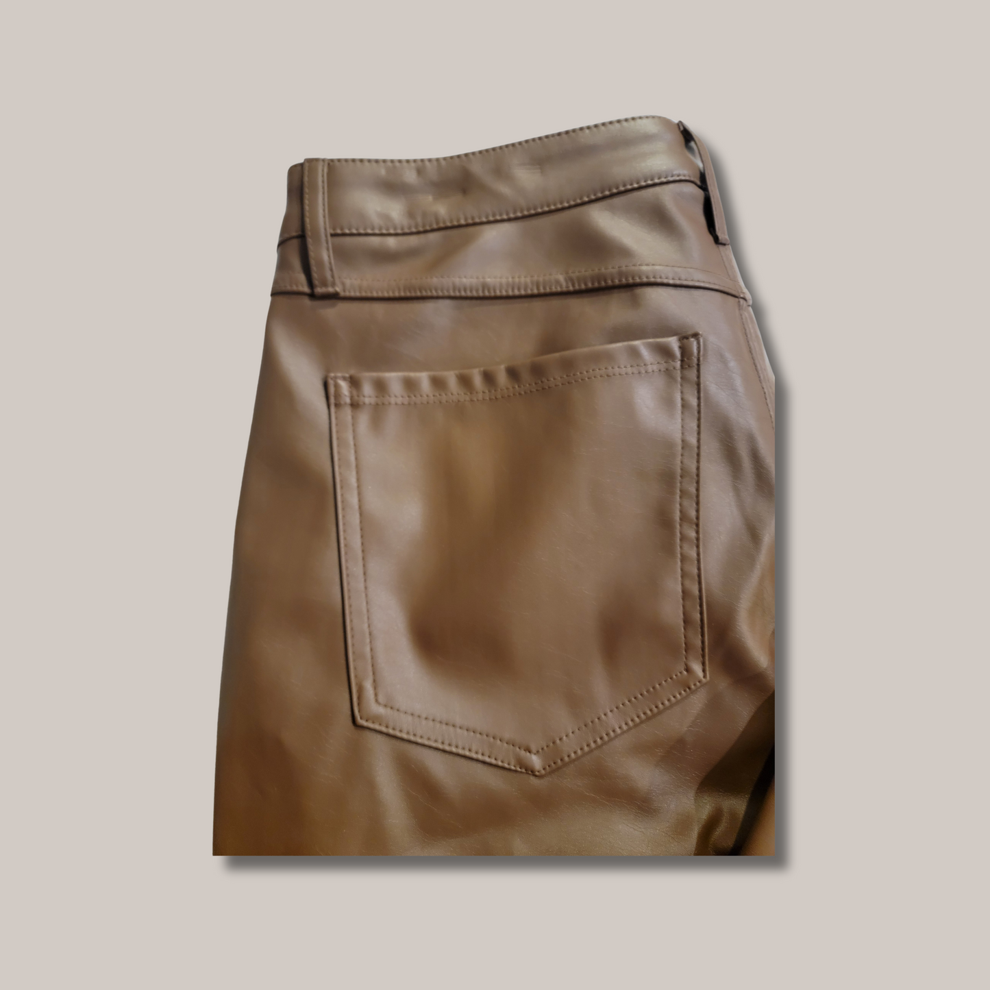 Wild Fable Brown Pleather Pants, Size 8