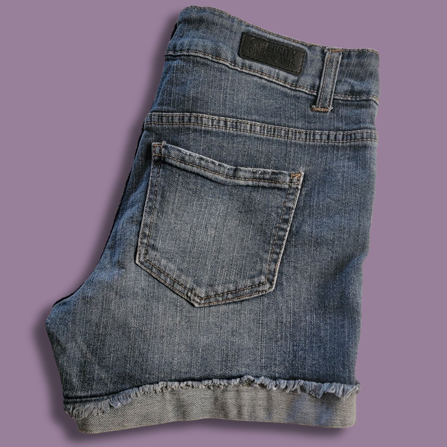 Celebrity Pink Jean Shorts, Dark Blue Wash, Size 9
