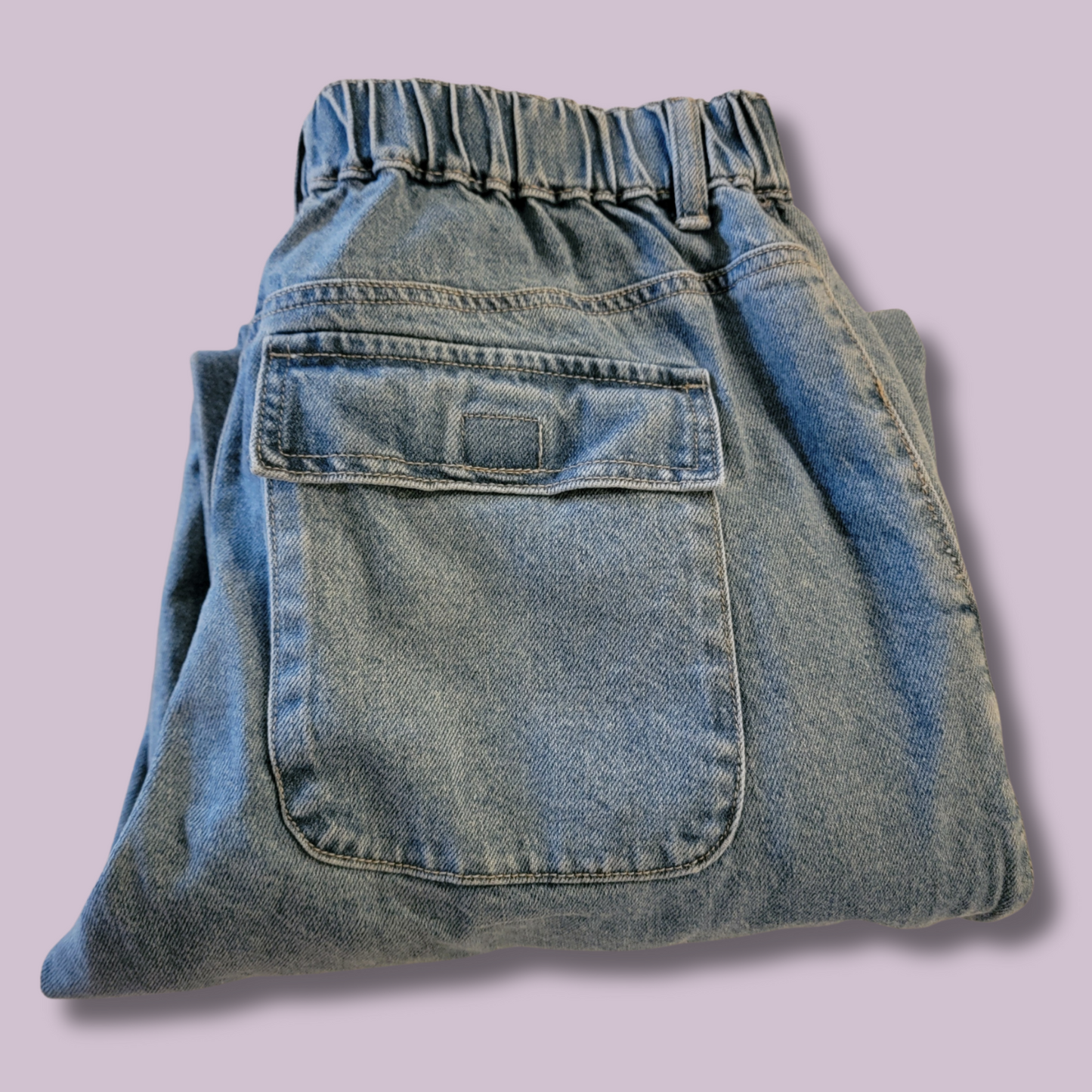 Forever 21 Light Blue Cargo Jeans, Size L