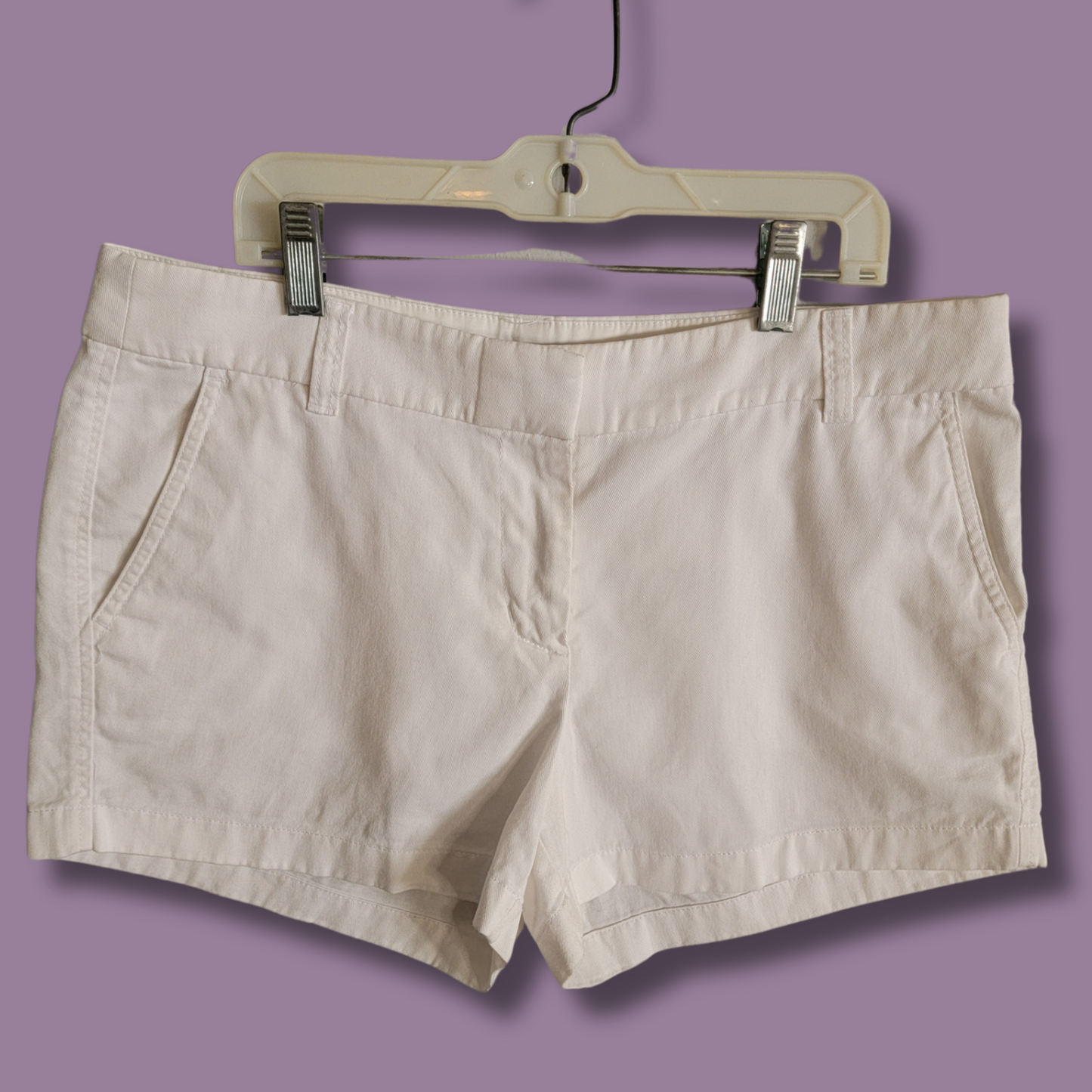 J Crew Chino Shorts, White, Size 8