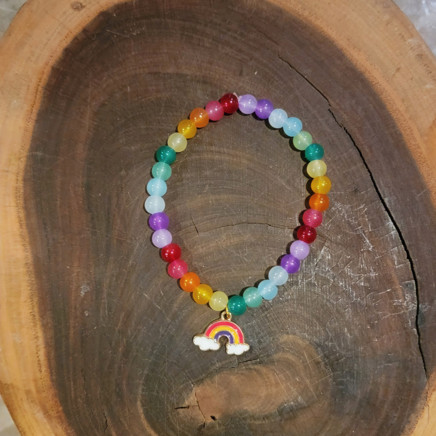 š Rainbow Dreams Glass Bead Bracelet š