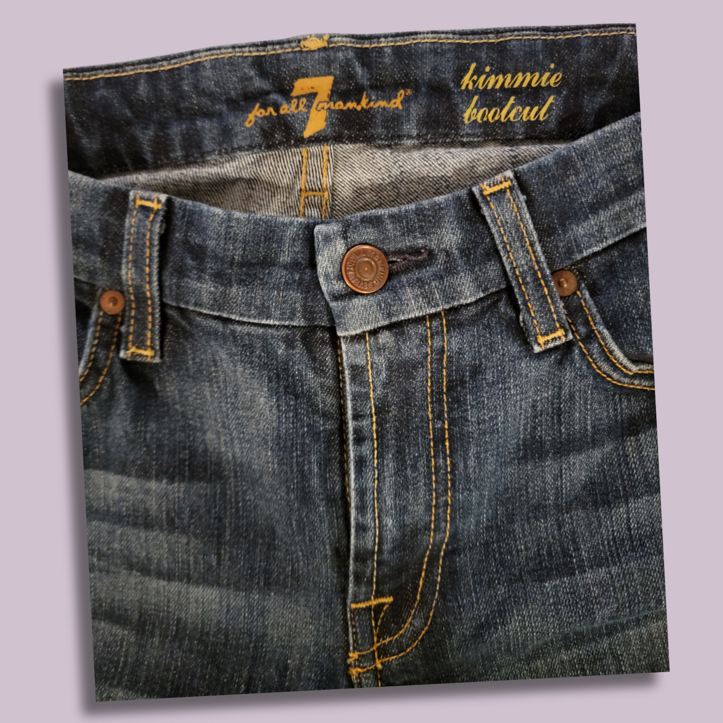 7 for all mankind, bootcut, Blue denim, Distressed, Size 29