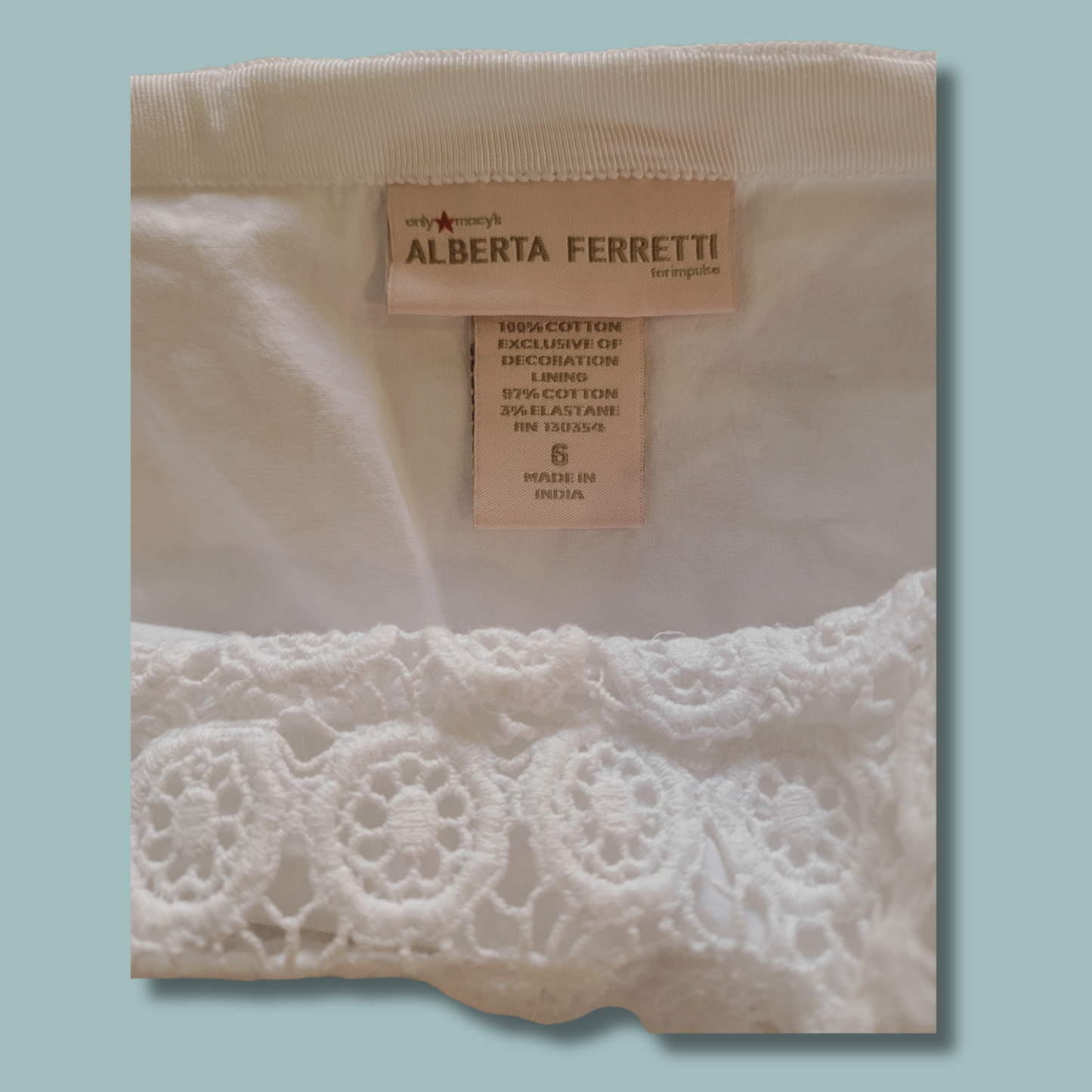 Alberta Ferratti, White Lace Skirt, Size 6