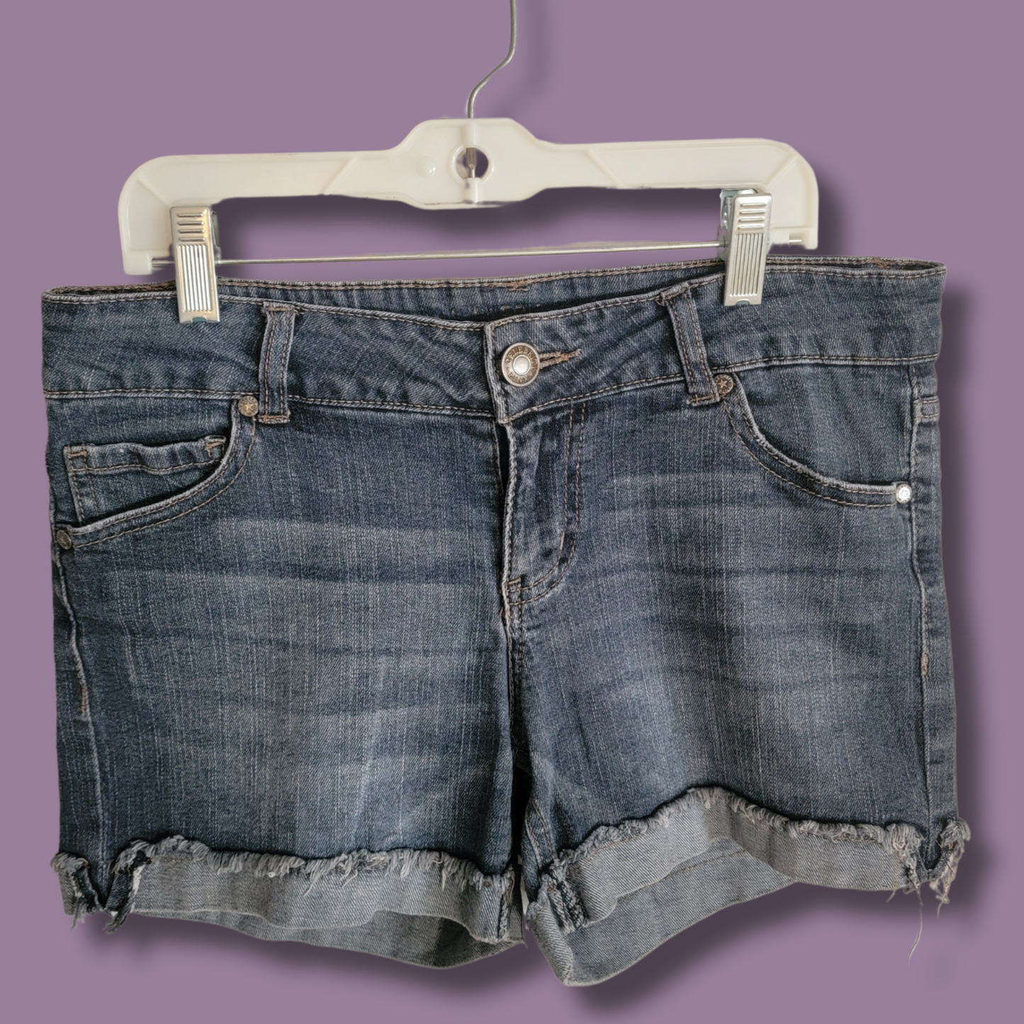 Celebrity Pink Jean Shorts, Dark Blue Wash, Size 9