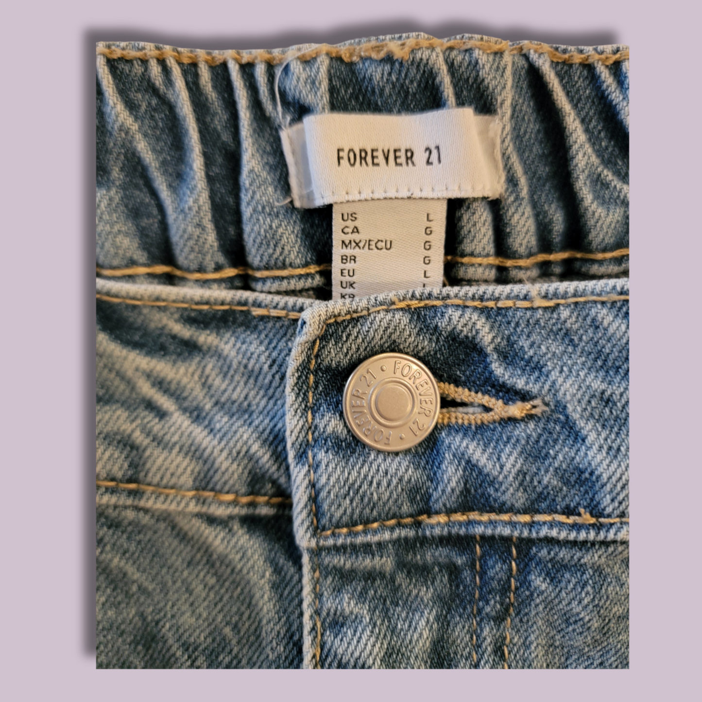 Forever 21 Light Blue Cargo Jeans, Size L