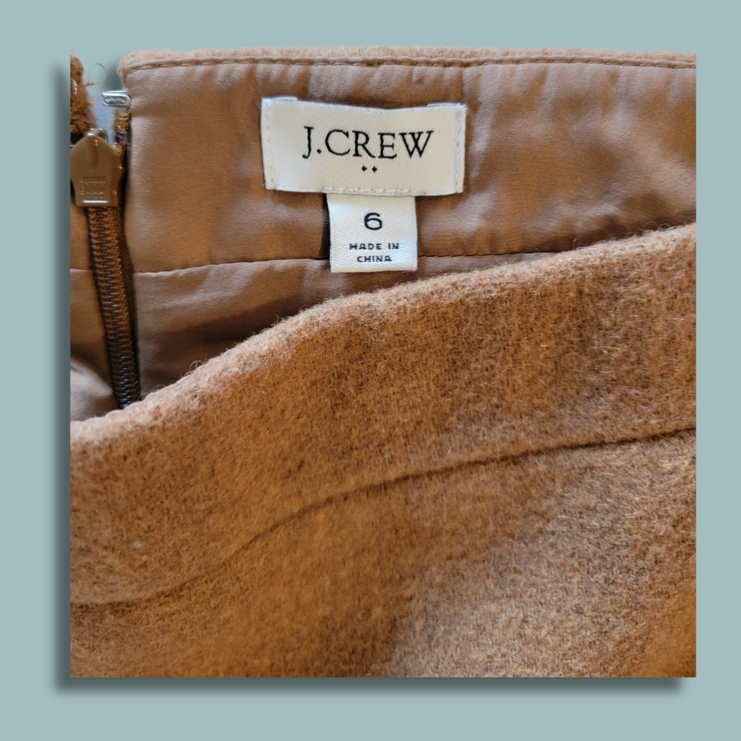 J Crew, Light Brown, Wool Skirt, Size 6