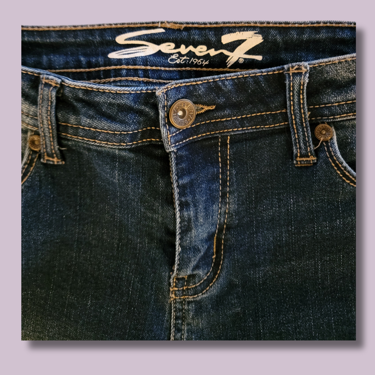 Seven 7, Blue Distressed Skinny Jeans, Size 9