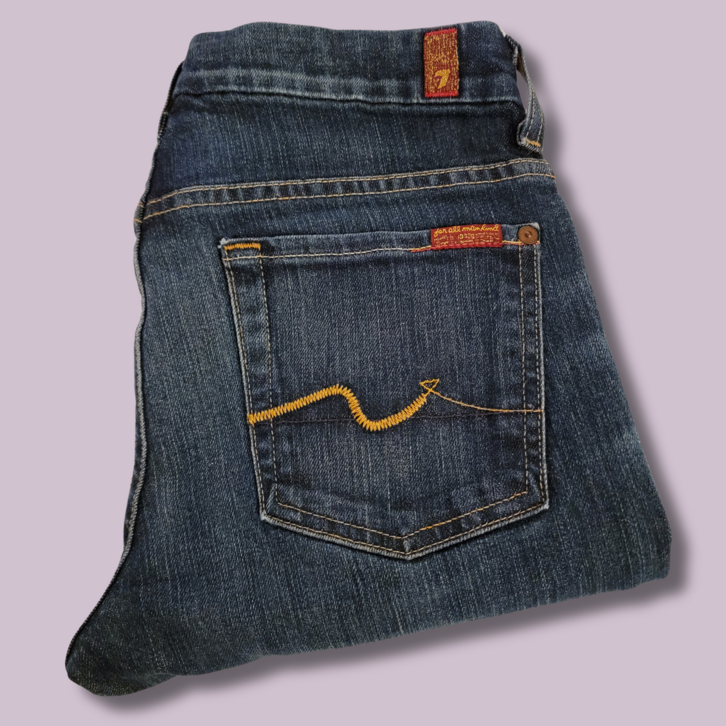 7 for all mankind, bootcut, Blue denim, Distressed, Size 29