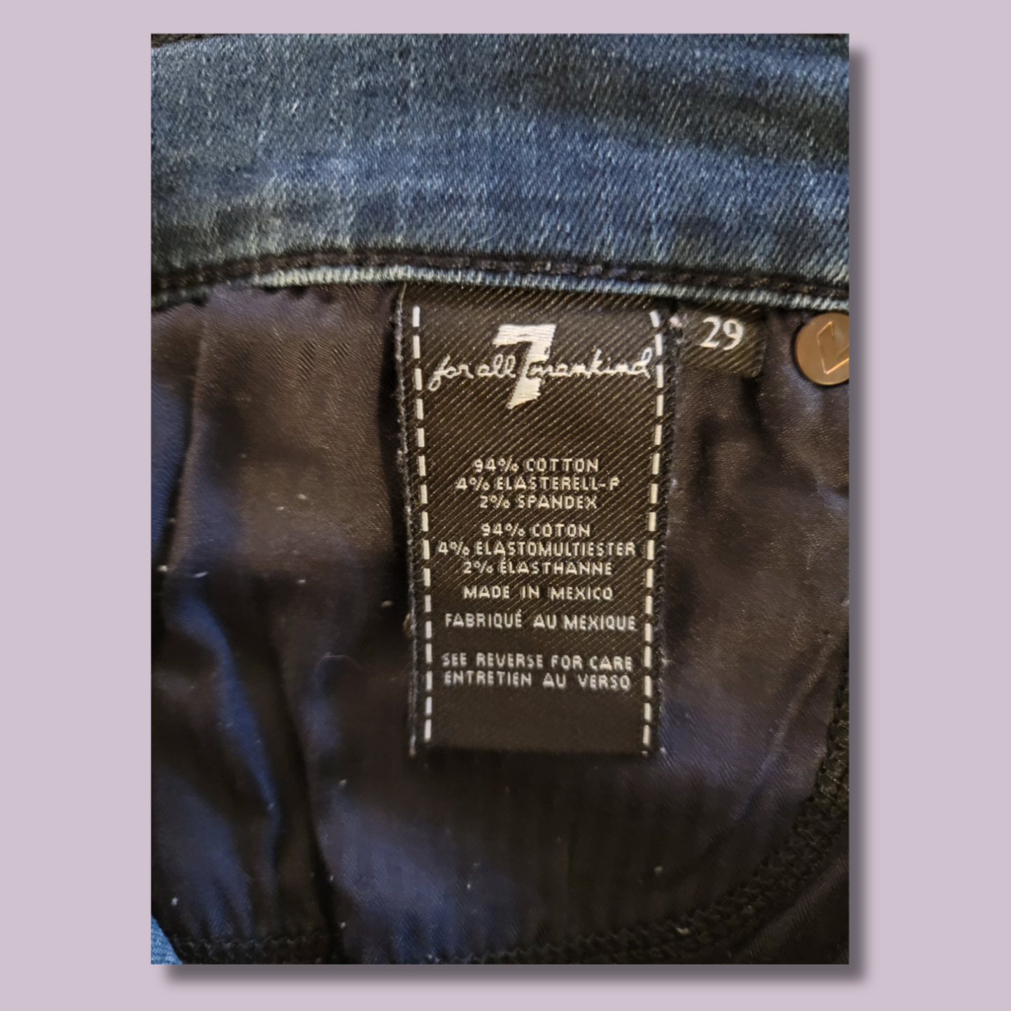 7 for all mankind, Dark Blue Denim, Skinny Jeans, Size 29