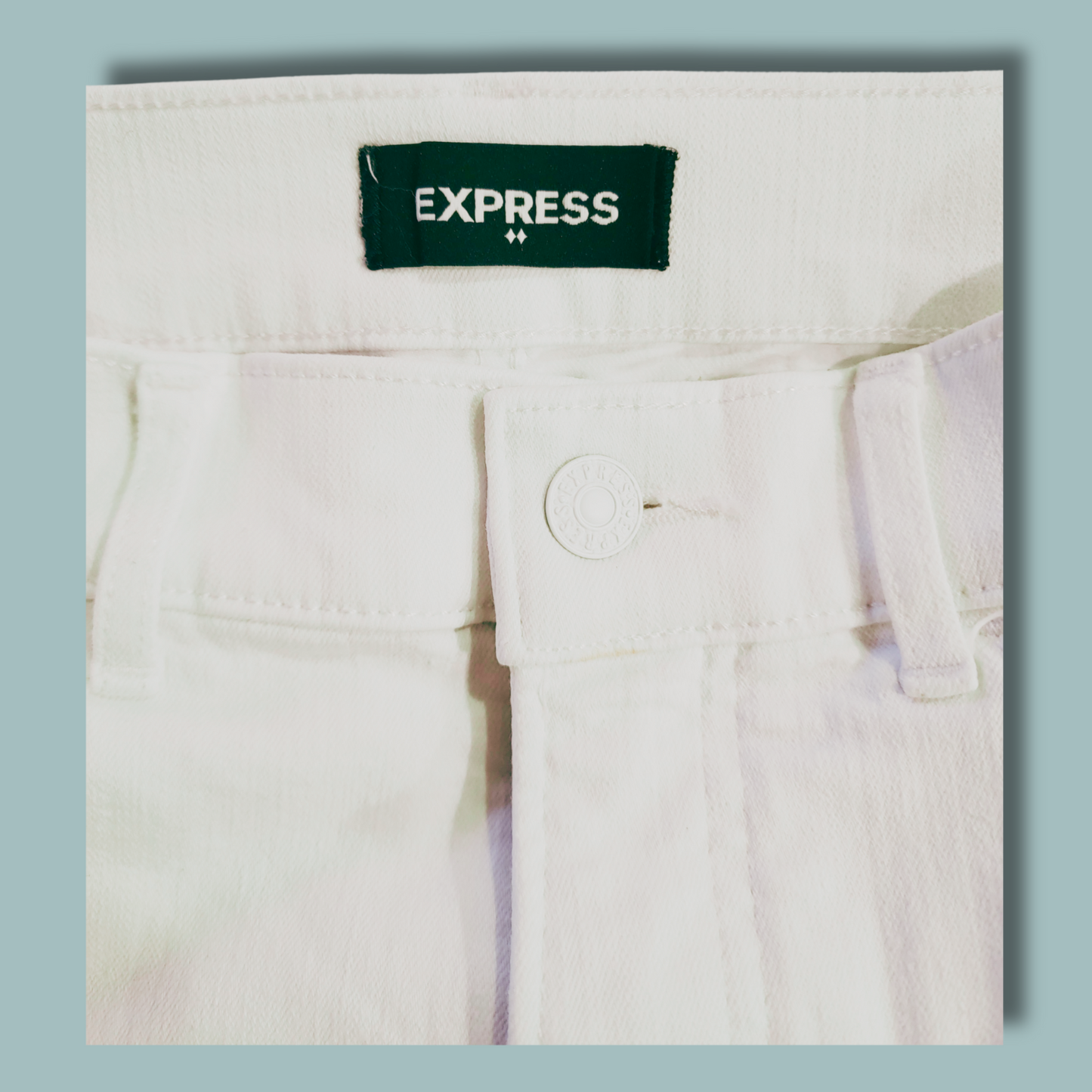 Express, White Denim, Slim, Super High-Rise, Size 8R